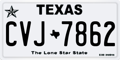 TX license plate CVJ7862
