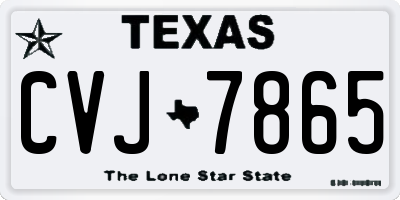 TX license plate CVJ7865