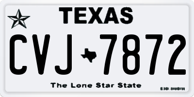 TX license plate CVJ7872