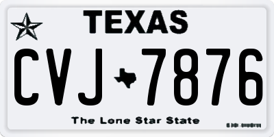TX license plate CVJ7876