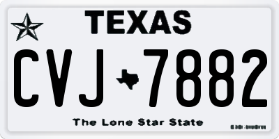 TX license plate CVJ7882