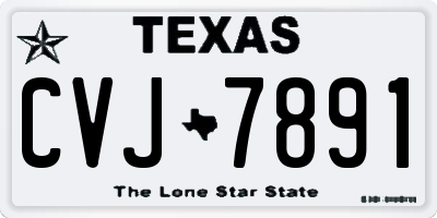 TX license plate CVJ7891