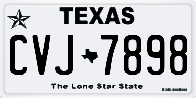 TX license plate CVJ7898