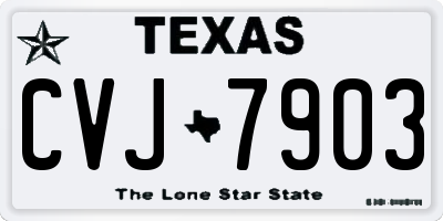 TX license plate CVJ7903