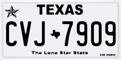 TX license plate CVJ7909