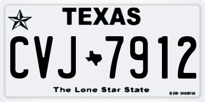 TX license plate CVJ7912