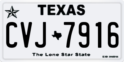 TX license plate CVJ7916