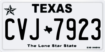 TX license plate CVJ7923