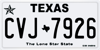TX license plate CVJ7926