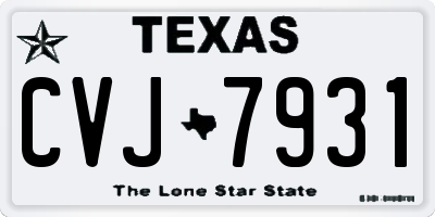 TX license plate CVJ7931