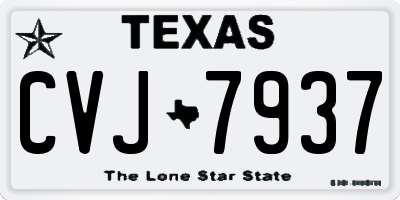 TX license plate CVJ7937
