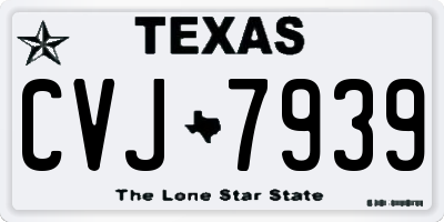 TX license plate CVJ7939