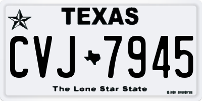 TX license plate CVJ7945