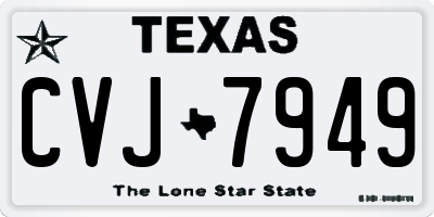 TX license plate CVJ7949
