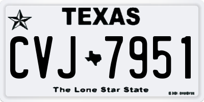 TX license plate CVJ7951