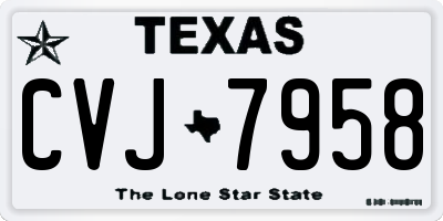TX license plate CVJ7958