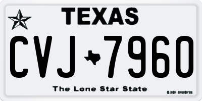 TX license plate CVJ7960