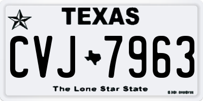 TX license plate CVJ7963