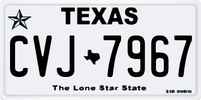 TX license plate CVJ7967