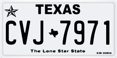 TX license plate CVJ7971