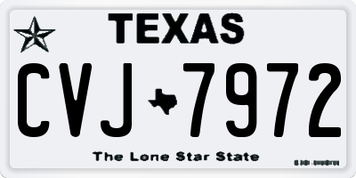 TX license plate CVJ7972