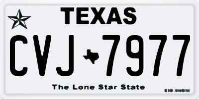 TX license plate CVJ7977