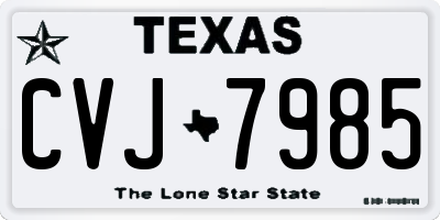 TX license plate CVJ7985