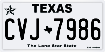 TX license plate CVJ7986