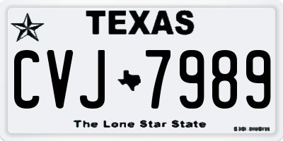 TX license plate CVJ7989