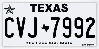 TX license plate CVJ7992