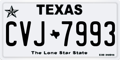 TX license plate CVJ7993