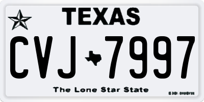 TX license plate CVJ7997