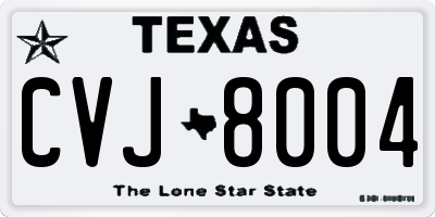 TX license plate CVJ8004
