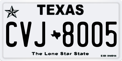 TX license plate CVJ8005