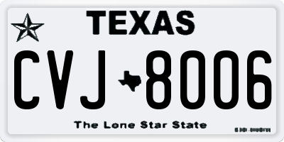TX license plate CVJ8006