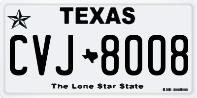 TX license plate CVJ8008