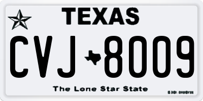 TX license plate CVJ8009
