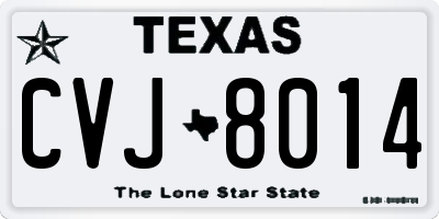TX license plate CVJ8014