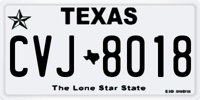 TX license plate CVJ8018
