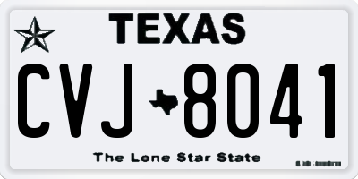TX license plate CVJ8041