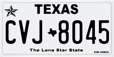 TX license plate CVJ8045