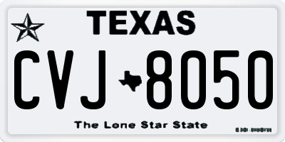 TX license plate CVJ8050