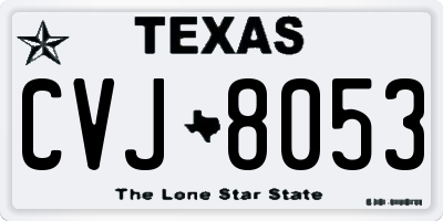 TX license plate CVJ8053