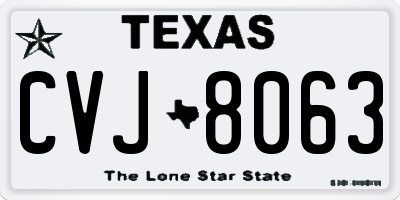 TX license plate CVJ8063