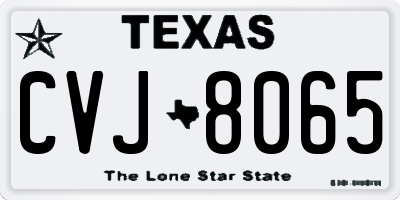TX license plate CVJ8065