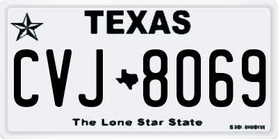 TX license plate CVJ8069