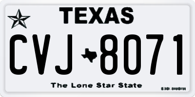 TX license plate CVJ8071