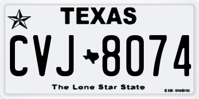 TX license plate CVJ8074