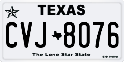 TX license plate CVJ8076