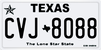 TX license plate CVJ8088